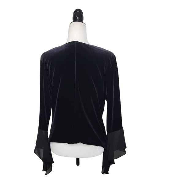 Vintage Dress Barn Collection Women's Pants Suit Size 12 Velour Black Side Zip - Picture 6 of 12